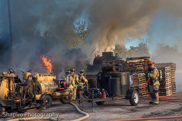 fire in a material yard at 165 Hintz road 10-12-12 Wheeling Fire Department (IL)